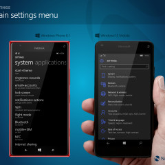Main settings menu