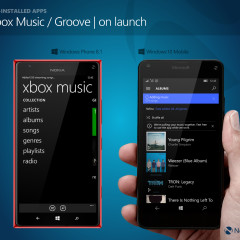 Main view on launch for Xbox Music (WP8.1) / Groove (W10M)