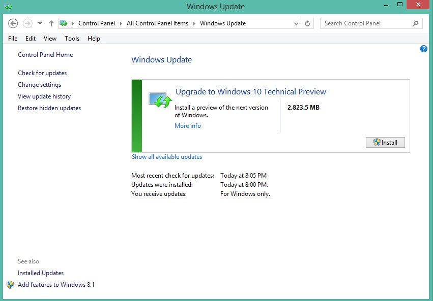 microsoft free upgrade to windows 8.1