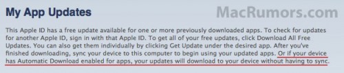 iTunes displays App Update feature hinting at the future