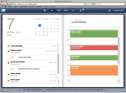 Apple's new MobileMe Calendar beta (Credit: Apple Inc.)